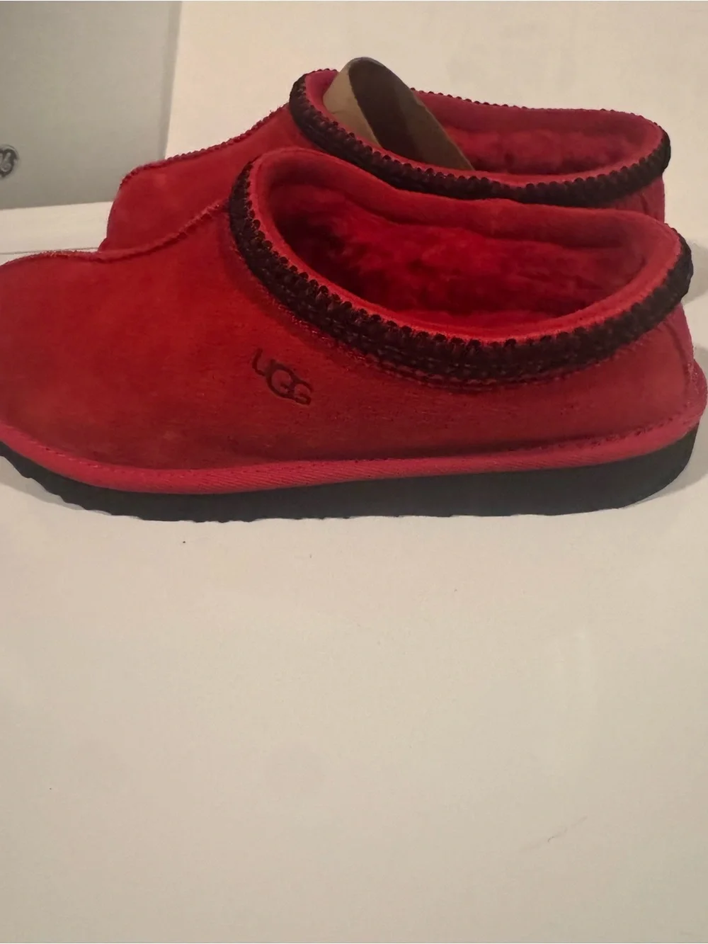 UGG Kids Red Slip-On Shearling Lined Clogs